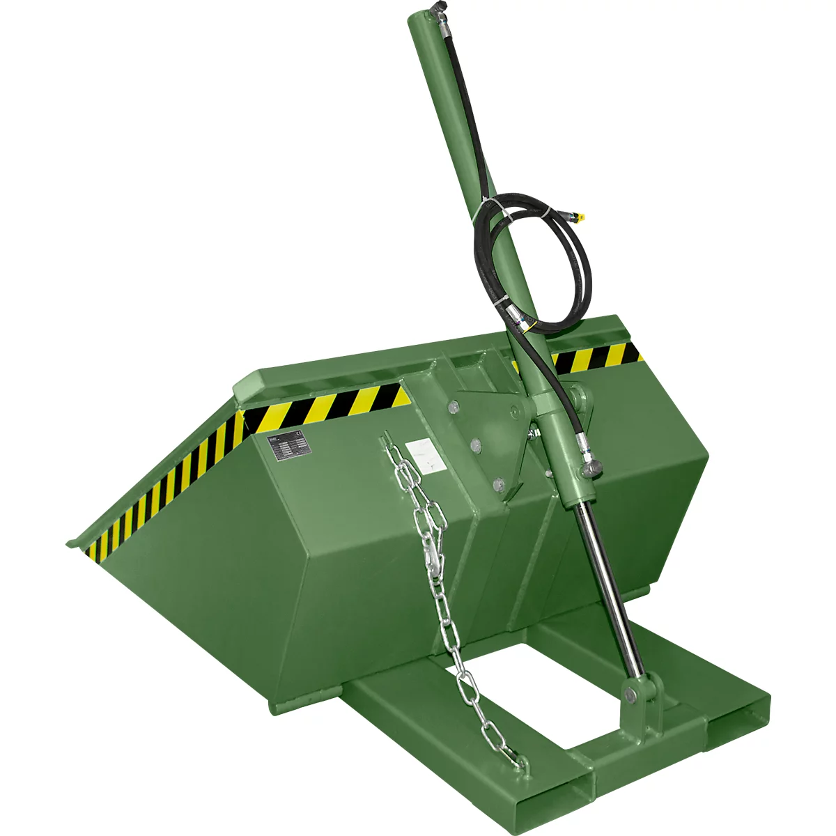 Bauer hydraulische heftruckbak DGS 500, heftruckhydrauliek, L 1610 x B 1050 x H 1370 mm, 0,5 m³, tot 1000 kg, staal gelakt, reseda groen