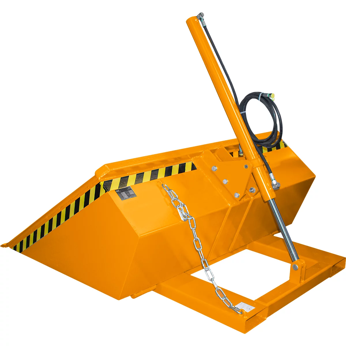 Bauer hydraulische heftruckbak DGS 950, vorkheftruckhydrauliek, L 1610 x B 1610 x H 1370 mm, 0,95 m³, tot 1000 kg, gelakt staal, geel-oranje