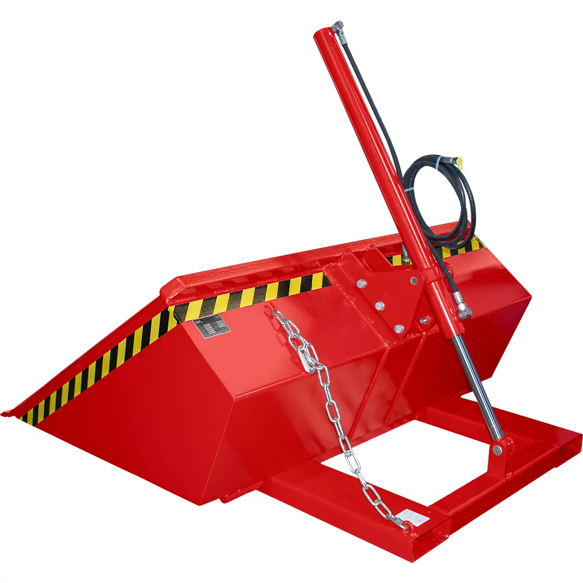 Bauer hydraulische Staplerschaufel DGS 950, Gabelstaplerhydraulik, L 1610 x B 1610 x H 1370 mm, 0,95 m³, bis 1000 kg, Stahl lackiert, feuerrot