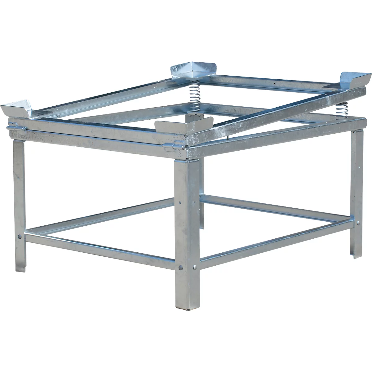 Bauer IR-2 IBC-restlediger 1200 x 1000 mm voetafdruk, maximale heffing 95 mm, tot 1500 kg, L 1280 x B 1080 x H 755/860 mm, staal, thermisch verzinkt