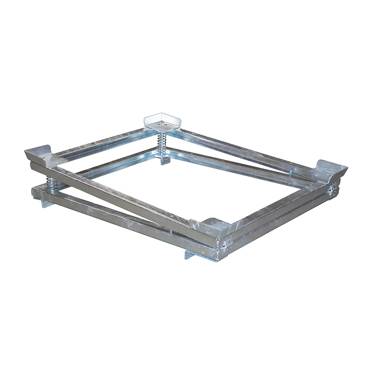 Metalen frame met veer en ondersteuning, voor meubels of apparatuur.