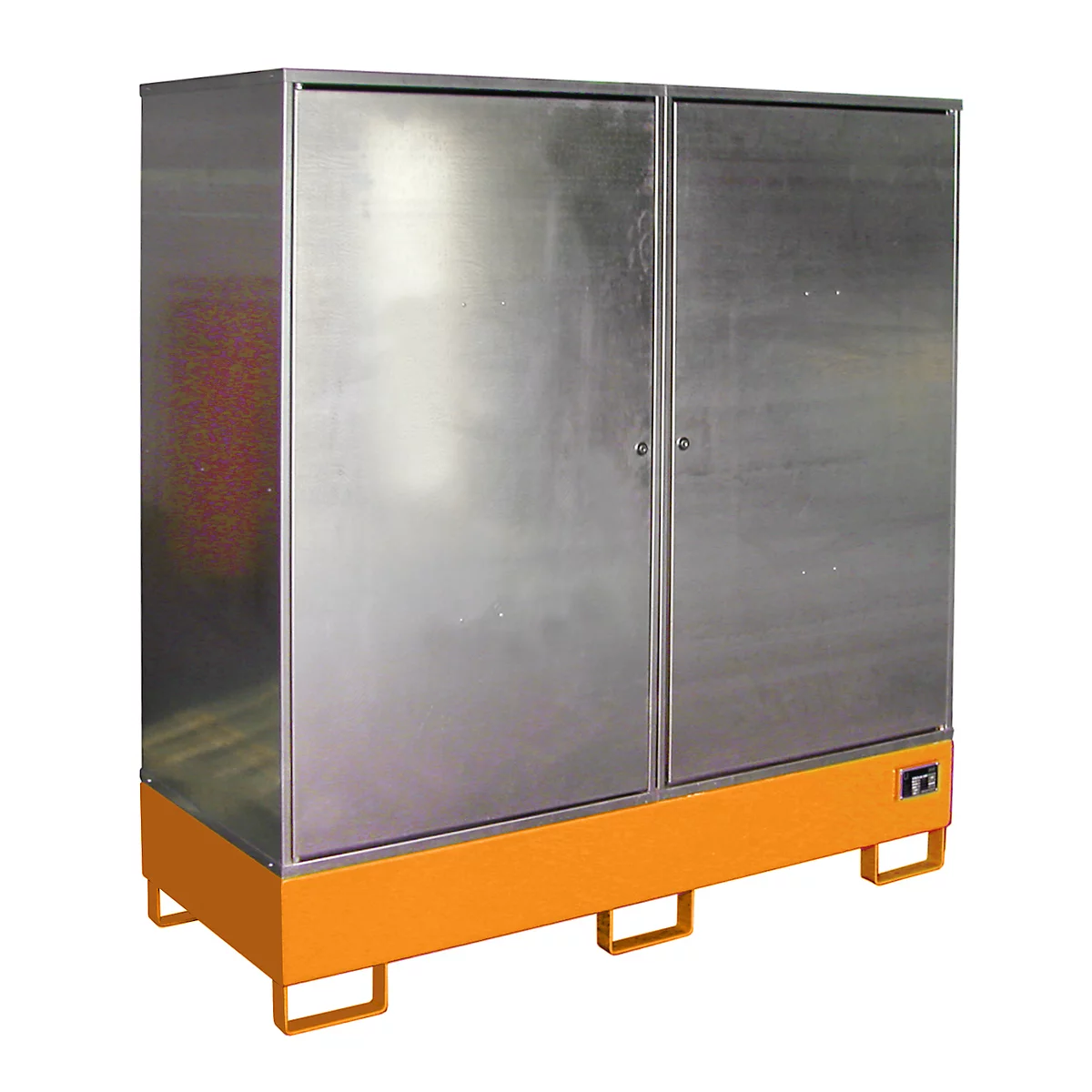 BAUER Kast GS-2 voor gevaarlijke stoffen, plaatstaal, voor 2 x 200 l vaten, B 1680 x D 690 x H 1780 mm, diverse soorten deuren Kleuren