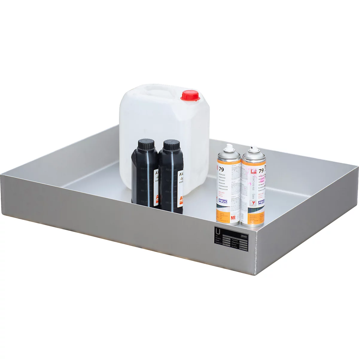Bauer KGW-P 2 V4A kleine containerbak, voor Euro- en chemiepallets, roestvrij staal, L 800 x B 600 x H 120 mm, tot 100 kg