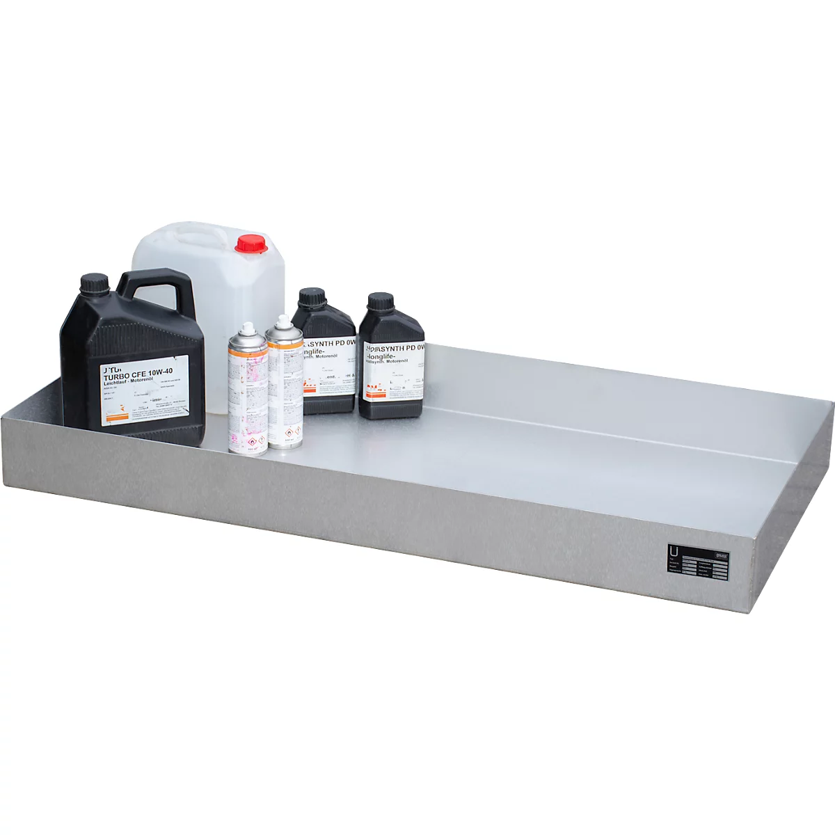 Bauer KGW-P 3 V4A kleine containerbak, voor Euro- en chemiepallets, roestvrij staal, L 1200 x B 800 x H 120 mm, tot 200 kg