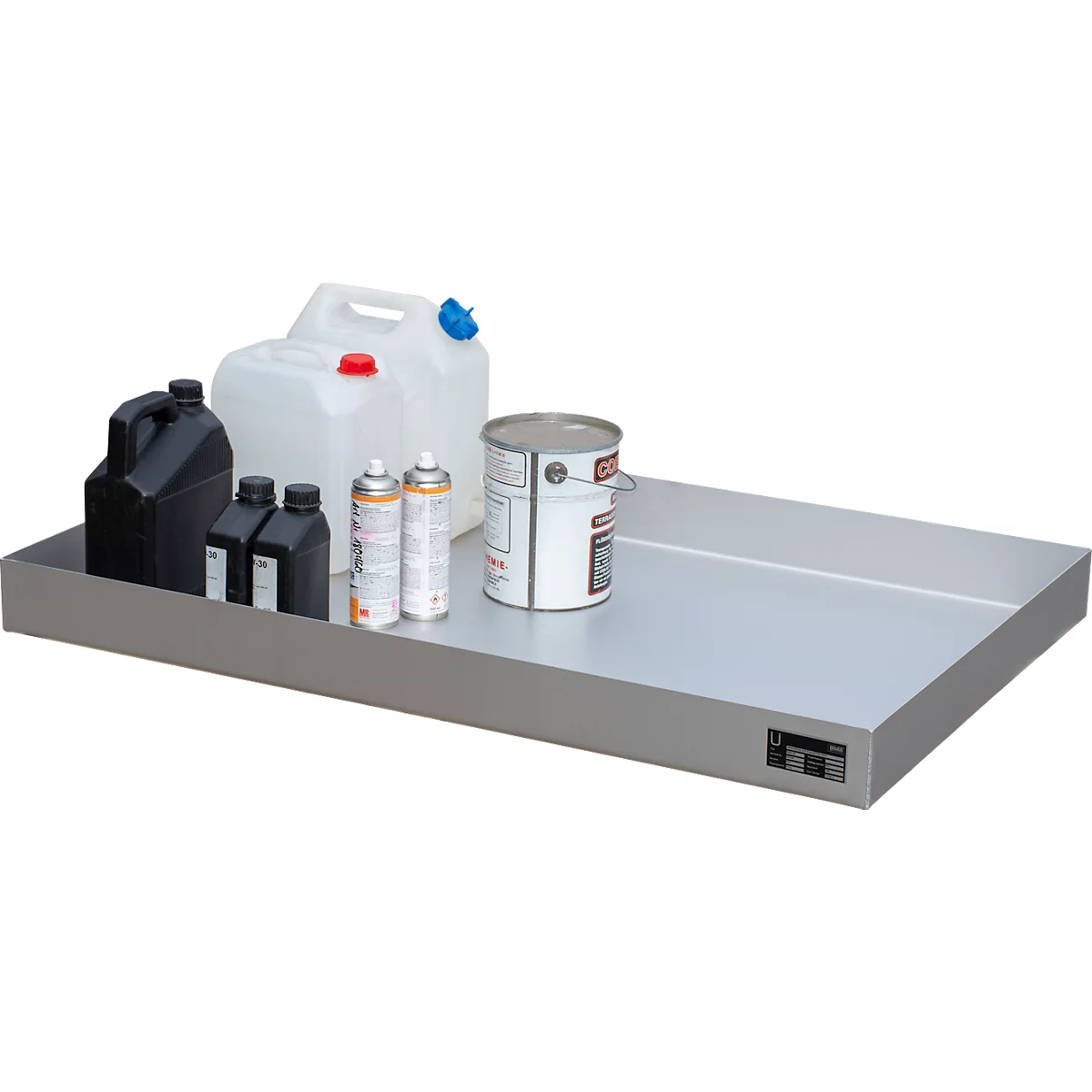 Bauer KGW-P 4 V4A kleine containerbak, voor Euro- en chemiepallets, roestvrij staal, L 1200 x B 600 x H 120 mm, tot 200 kg