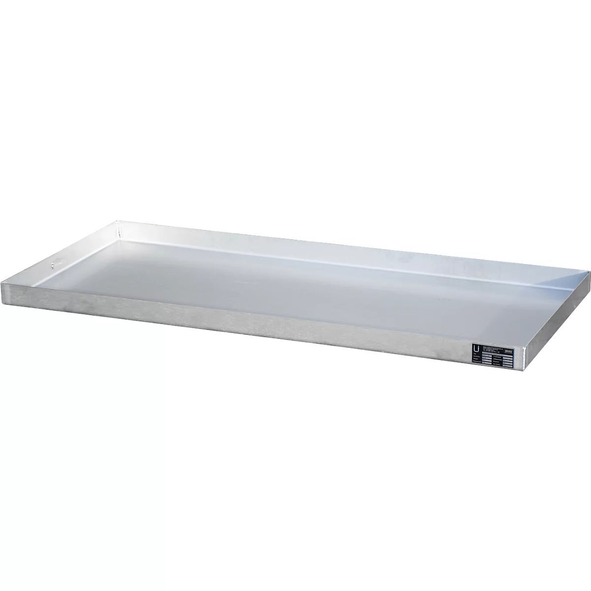 Bauer kleine bak KGW 4 V4A, zonder geperforeerd metalen rooster, L 1390 x B 600 x H 60 mm, 40 L, 150 kg, roestvrij staal 1.4571, zilver.