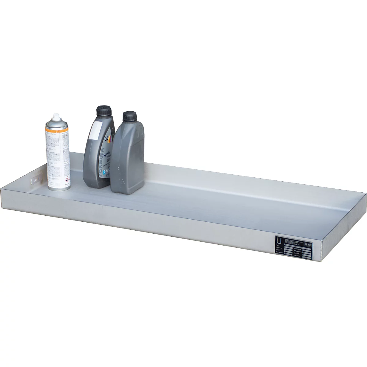 Bauer Kleingebindewanne KGW 1 V4A, ohne Lochblechrost, L 940 x B 370 x H 60 mm, 20 L, 150 kg, Edelstahl 1.4571, Silber