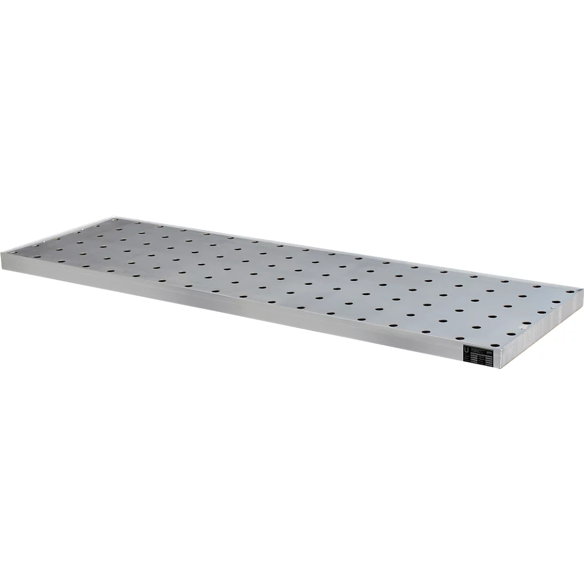 Bauer Kleingebindewanne KGW 5 V4A, mit Lochblechrost, L 1850 x B 600 x H 60 mm, 60 L, 150 kg, Edelstahl 1.4571, Silber