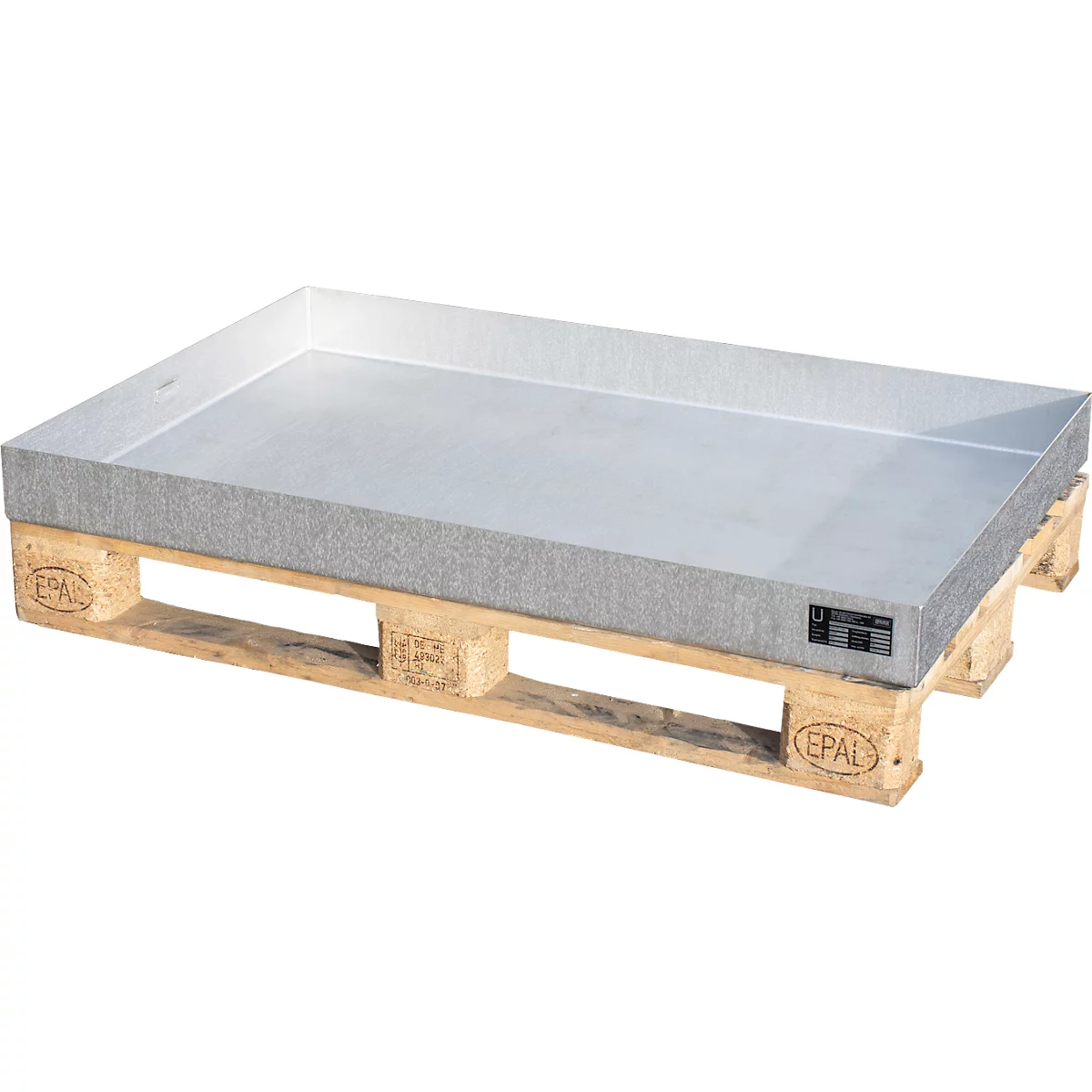Bauer Kleingebindewanne KGW-P 3 V4A, für Euro- und Chemiepaletten, Edelstahl, L 1200 x B 800 x H 120 mm, bis 200 kg