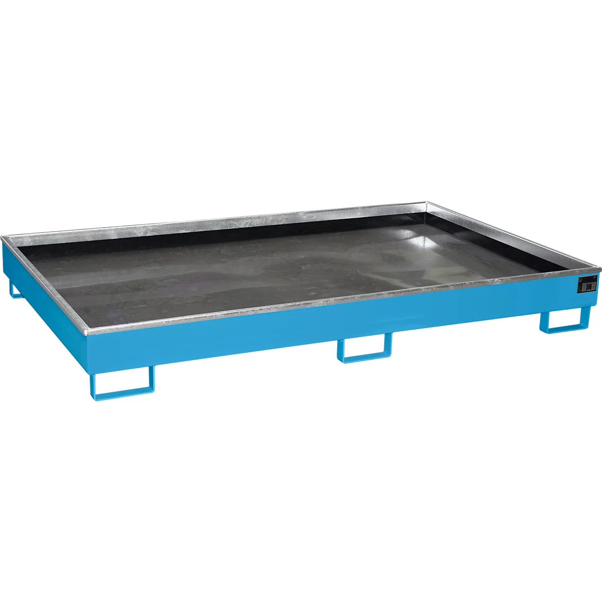 Bauer legbordbak RW 2200-2 PE, met PE inzet, L 2165 x B 1315 x H 510 mm, lichtblauw RAL 5012
