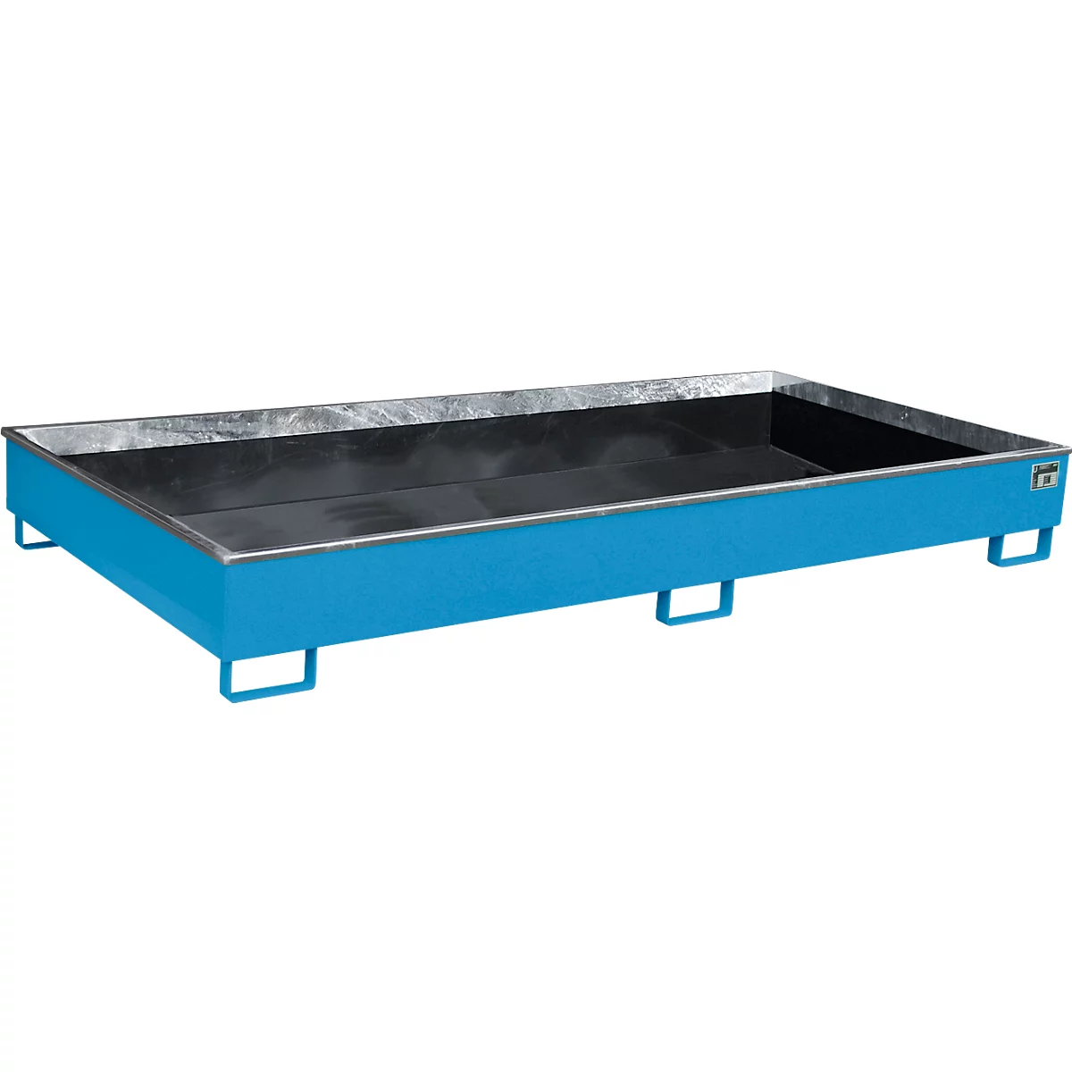Bauer legbordbak RW 2700-2 PE, met PE inzet, L 2665 x B 1315 x H 305 mm, lichtblauw RAL 5012