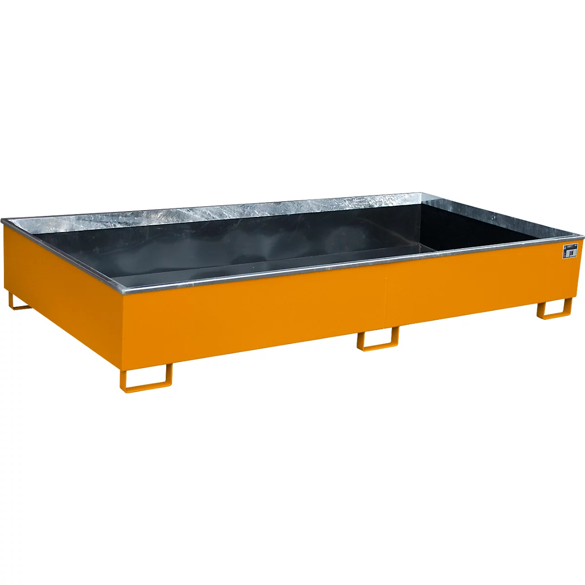 Bauer legbordbak RW 2700-3 PE, met PE inzet, L 2665 x B 1315 x H 440 mm, geel-oranje RAL 2000