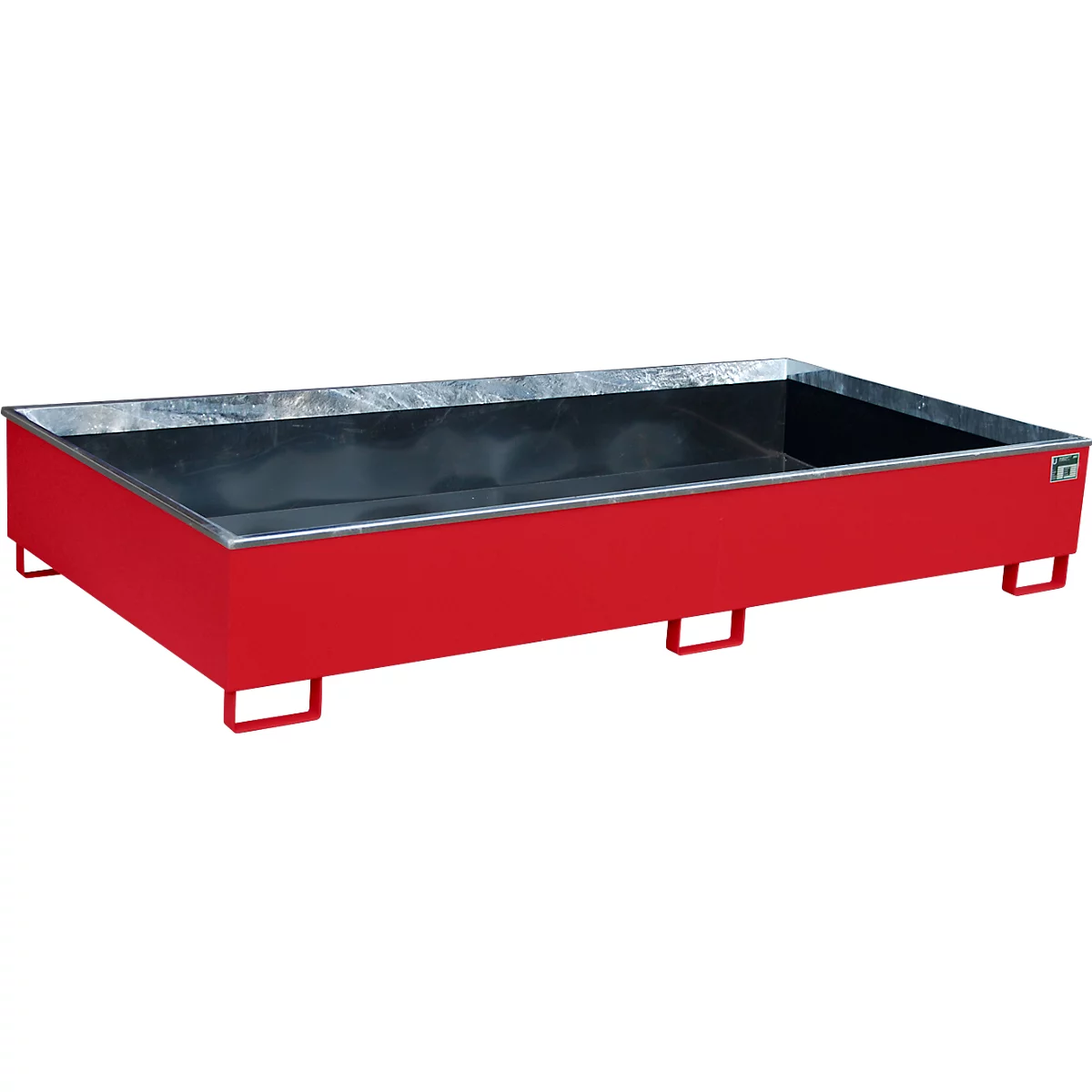 Bauer legbordbak RW 2700-3 PE, met PE inzet, L 2665 x B 1315 x H 440 mm, vlamrood RAL 3000