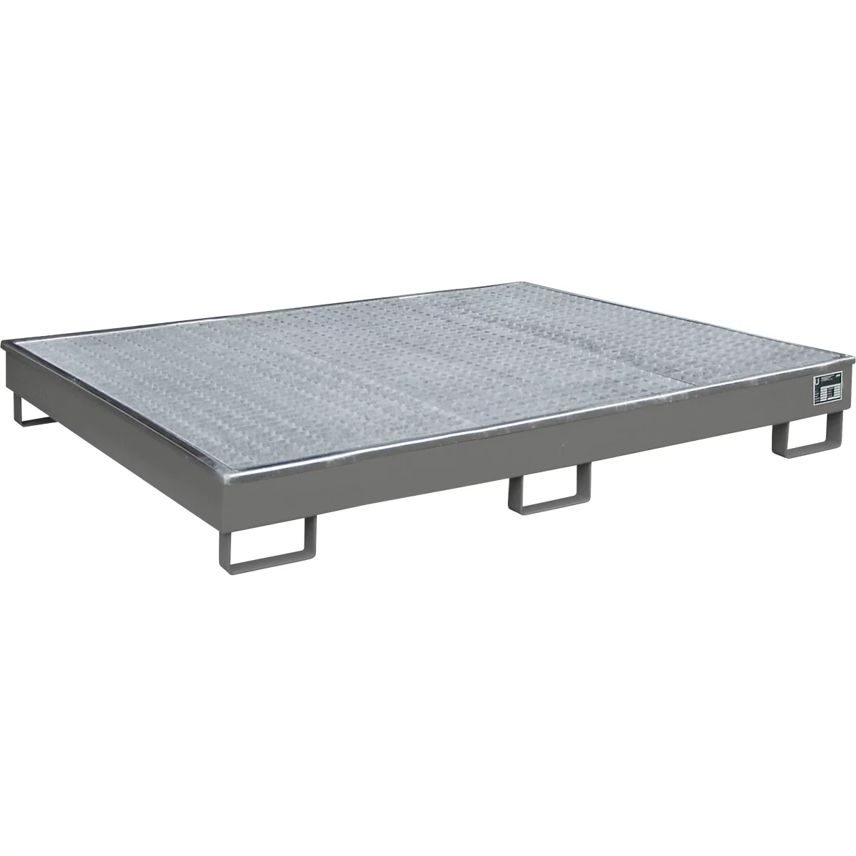Bauer legbordbak RW-GR 1800 PE, met PE inzet, met rooster, L 1765 x B 1315 x H 255 mm, muisgrijs RAL 7005