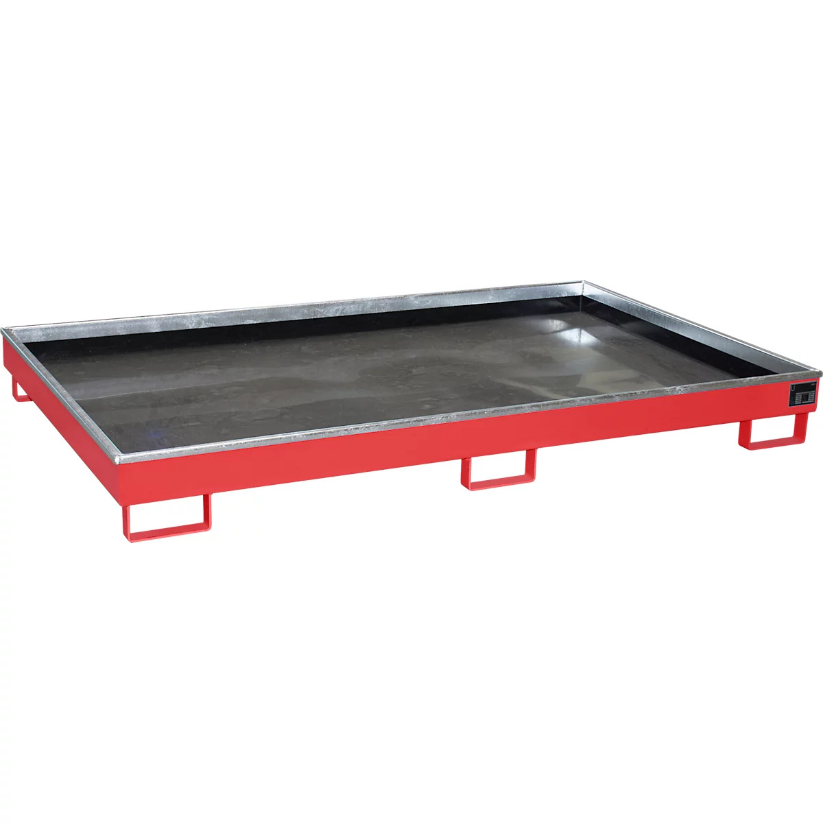Bauer Regalwanne RW 2200-1 PE, mit PE-Einsatz, lackiert, L 2165 x B 1315 x H 230 mm, feuerrot RAL 3000