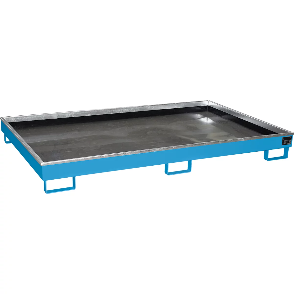 Bauer Regalwanne RW 2200-1 PE, mit PE-Einsatz, lackiert, L 2165 x B 1315 x H 230 mm, lichtblau RAL 5012