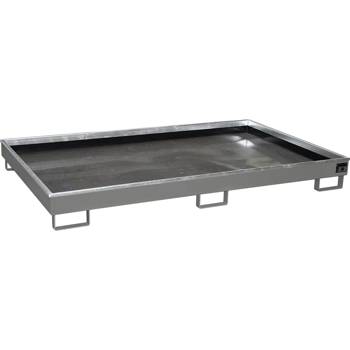 Bauer Regalwanne RW 2200-1 PE, mit PE-Einsatz, lackiert, L 2165 x B 1315 x H 230 mm, mausgrau RAL 7005