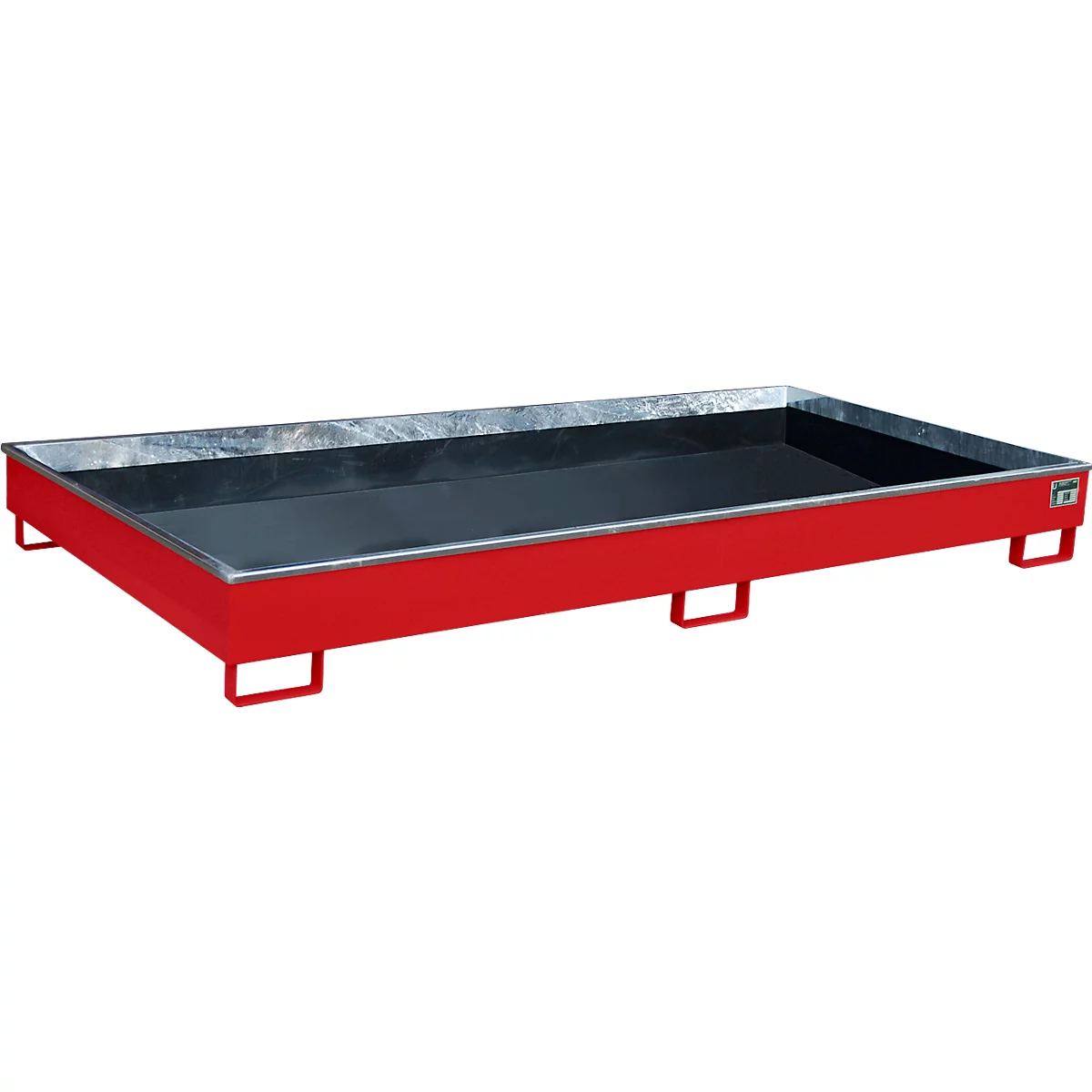 Bauer Regalwanne RW 2700-1 PE, mit PE-Einsatz, L 2665 x B 1315 x H 210 mm, feuerrot RAL 3000