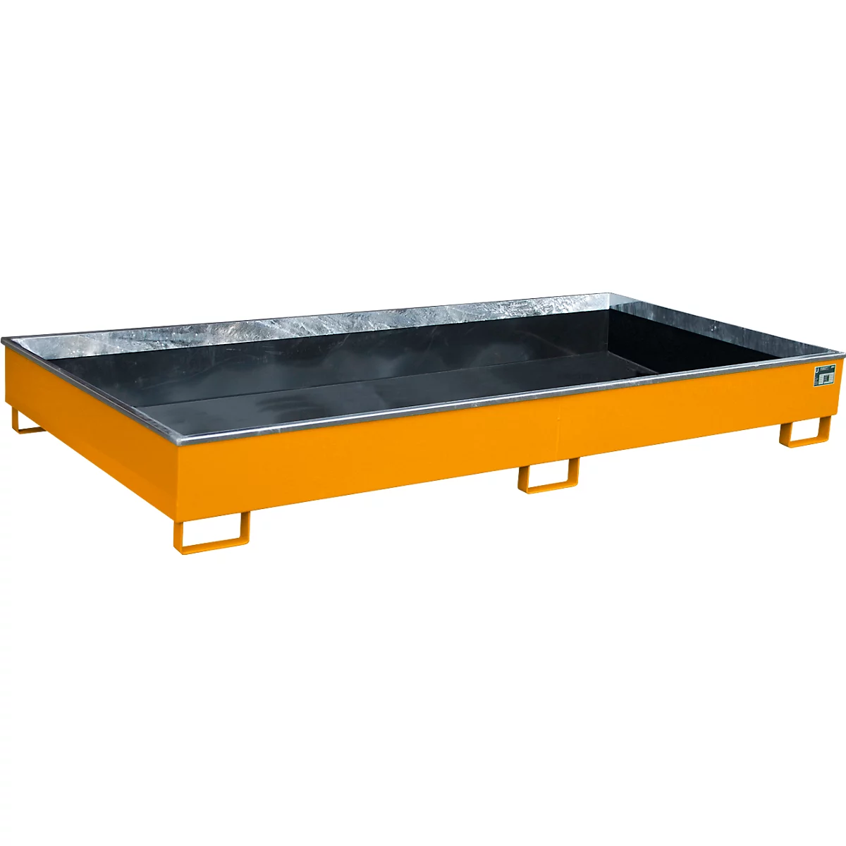 Bauer Regalwanne RW 2700-2 PE, mit PE-Einsatz, L 2665 x B 1315 x H 305 mm, gelborange RAL 2000