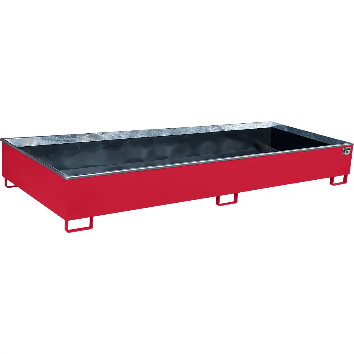 Bauer Regalwanne RW 3300-3 PE, mit PE-Einsatz, B 3262 x T 1312 x H 383 mm, bis 1000 l, Stahl lackiert, feuerrot