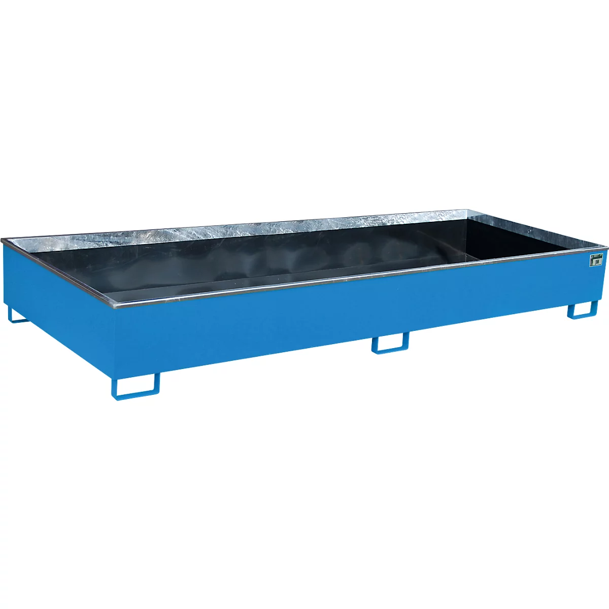 Bauer Regalwanne RW 3300-3 PE, mit PE-Einsatz, B 3262 x T 1312 x H 383 mm, bis 1000 l, Stahl lackiert, lichtblau