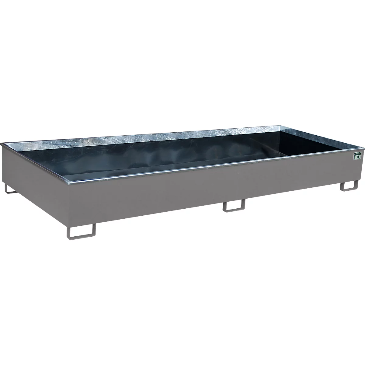 Bauer Regalwanne RW 3300-3 PE, mit PE-Einsatz, B 3262 x T 1312 x H 383 mm, bis 1000 l, Stahl lackiert, mausgrau