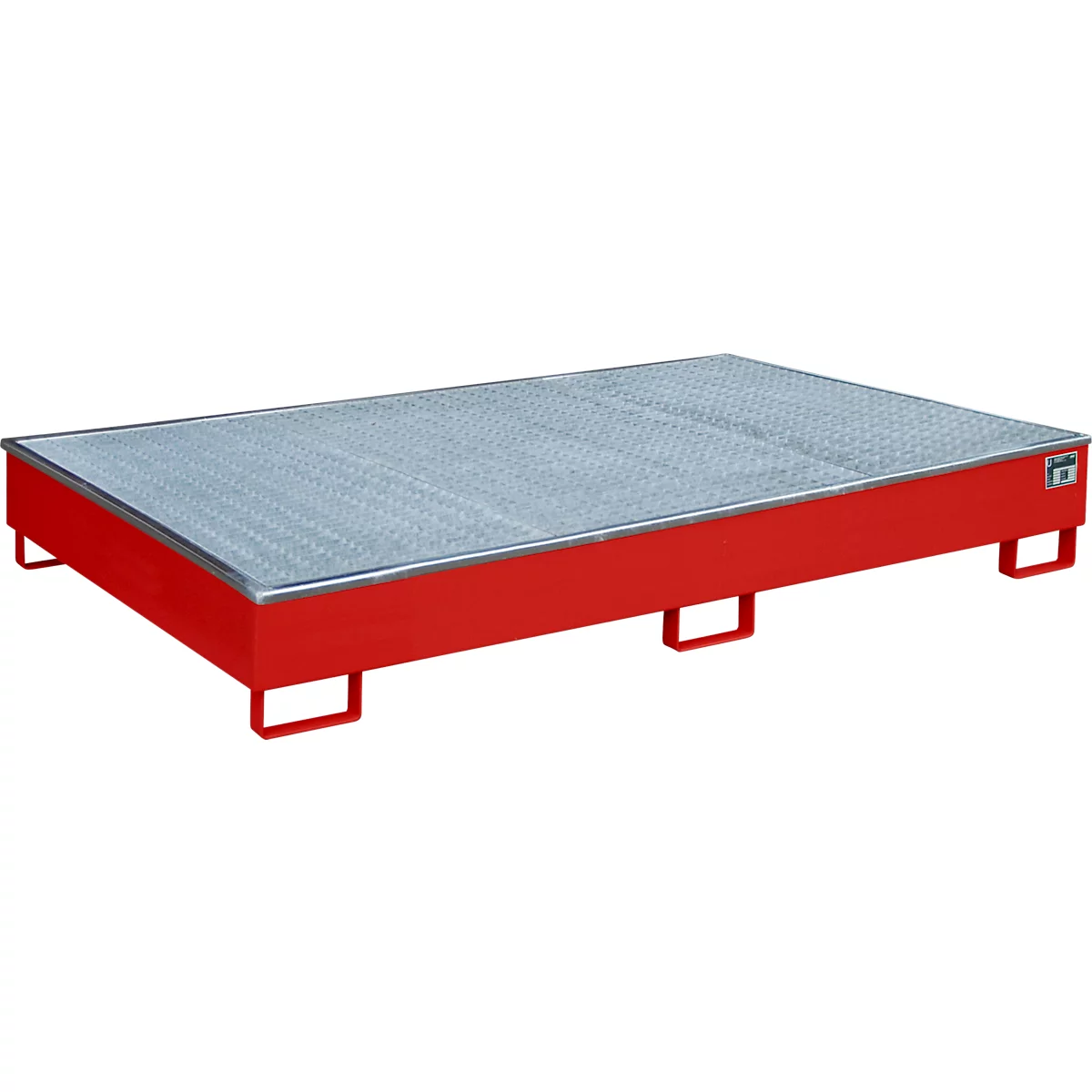 Bauer Regalwanne RW-GR 2200-2 PE, mit PE-Einsatz, mit Gitterrost, L 2165 x B 1315 x H 510 mm, feuerrot RAL 3000