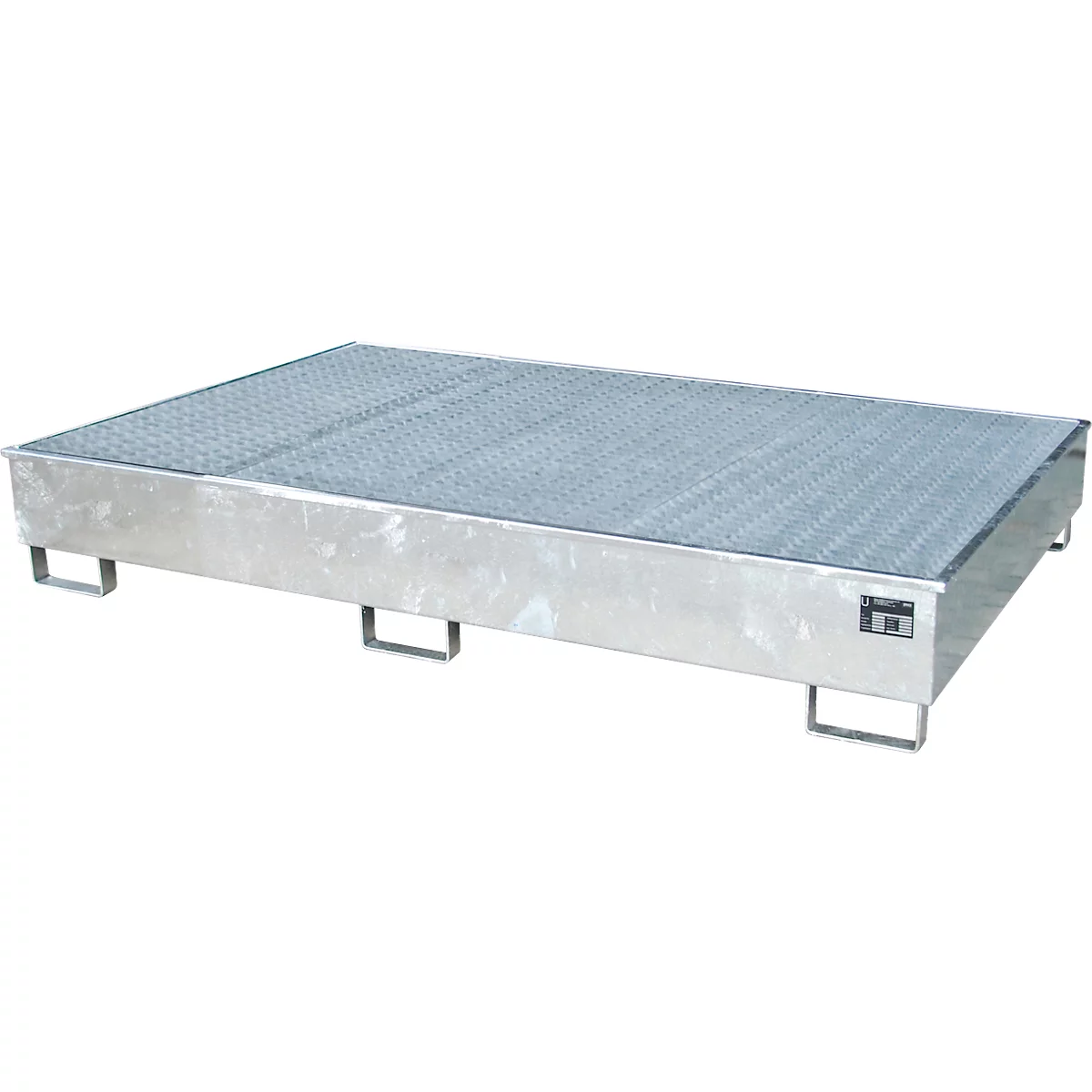 Bauer Regalwanne RW-GR 2200-2 PE, mit PE-Einsatz, mit Gitterrost, L 2165 x B 1315 x H 510 mm, feuerverzinkt
