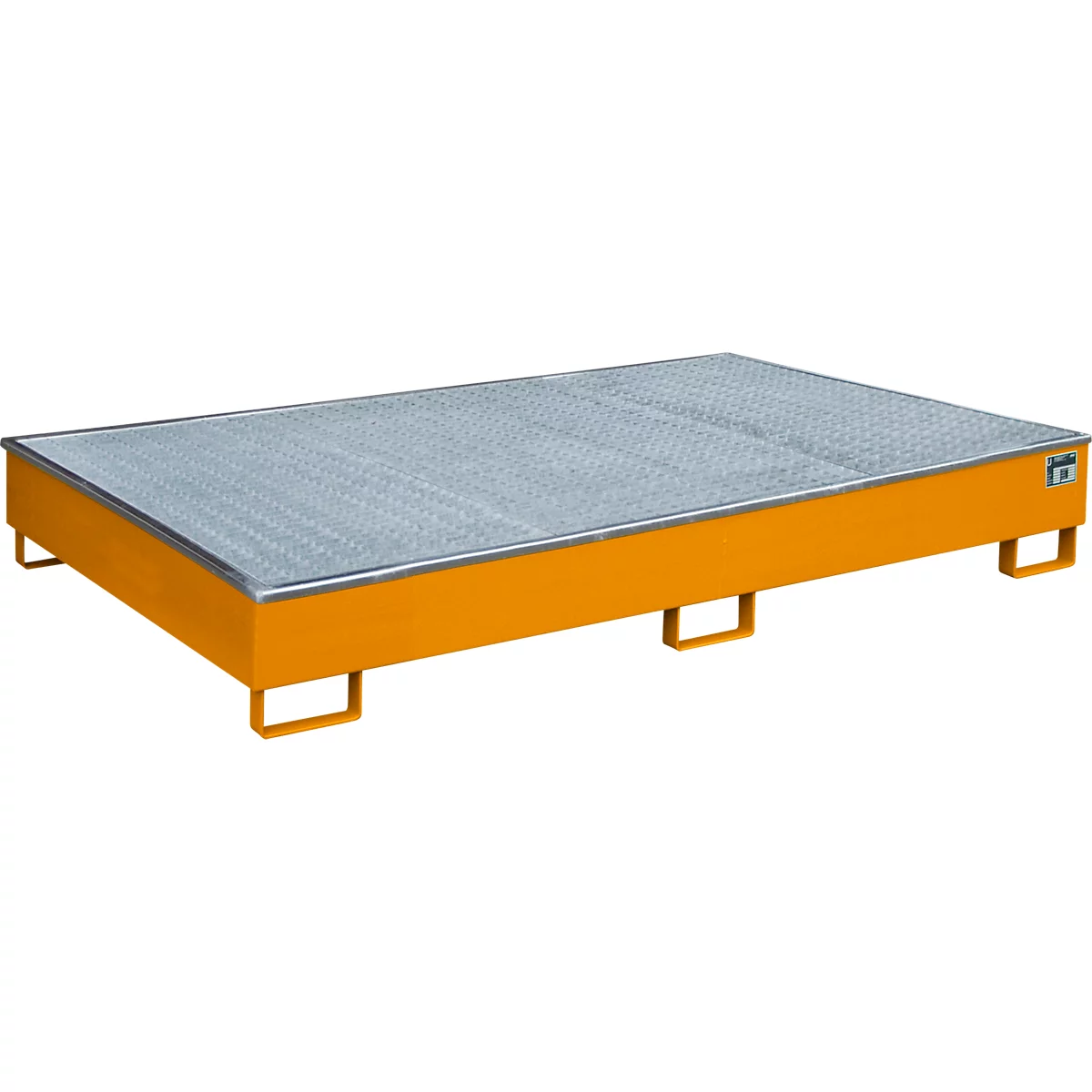 Bauer Regalwanne RW-GR 2200-2 PE, mit PE-Einsatz, mit Gitterrost, L 2165 x B 1315 x H 510 mm, gelborange RAL 2000