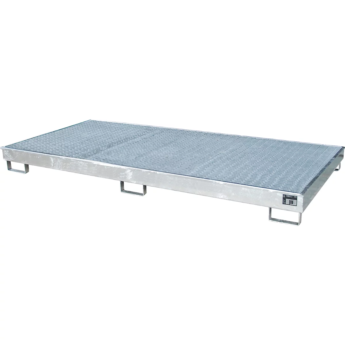 Bauer Regalwanne RW-GR 2700-1 PE, mit PE-Einsatz und Gitterrost, L 2665 x B 1315 x H 210 mm, feuerverzinkt