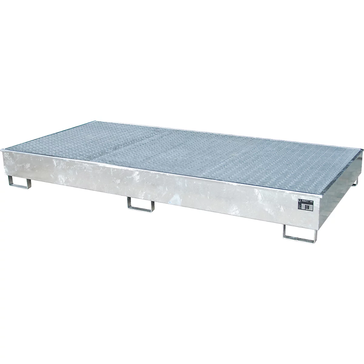 Bauer Regalwanne RW-GR 2700-2 PE, mit PE-Einsatz, mit Gitterrost, L 2665 x B 1315 x H 305 mm, feuerverzinkt