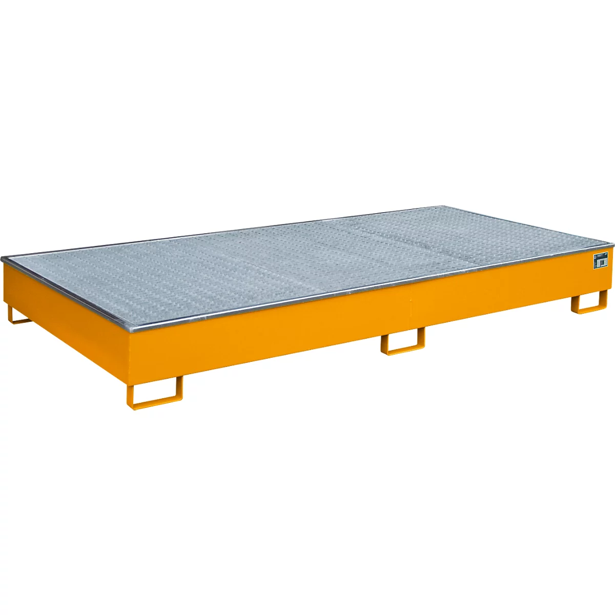 Bauer Regalwanne RW-GR 2700-2 PE, mit PE-Einsatz, mit Gitterrost, L 2665 x B 1315 x H 305 mm, gelborange RAL 2000