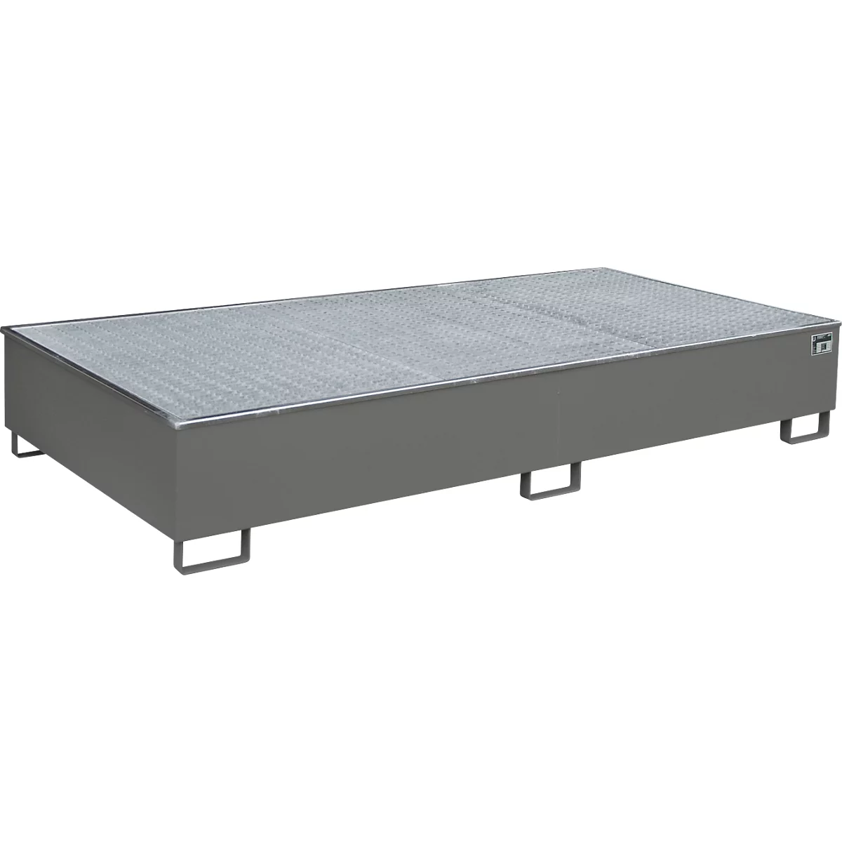 Bauer Regalwanne RW-GR 2700-3 PE, mit PE-Einsatz, mit Gitterrost, L 2665 x B 1315 x H 440 mm, mausgrau RAL 7005