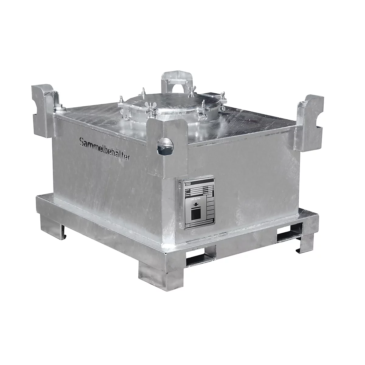 BAUER SAF 450 container voor gevaarlijk afval, plaatstaal, thermisch verzinkt, afsluitbaar, B 1200 x D 1000 x H 820 mm