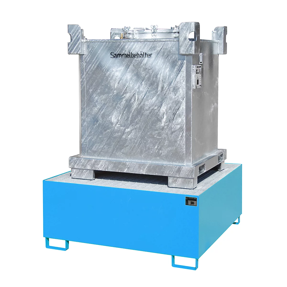 BAUER SAF 600 container voor gevaarlijk afval, plaatstaal, thermisch verzinkt, afsluitbaar, B 1200 x D 1000 x H 975 mm
