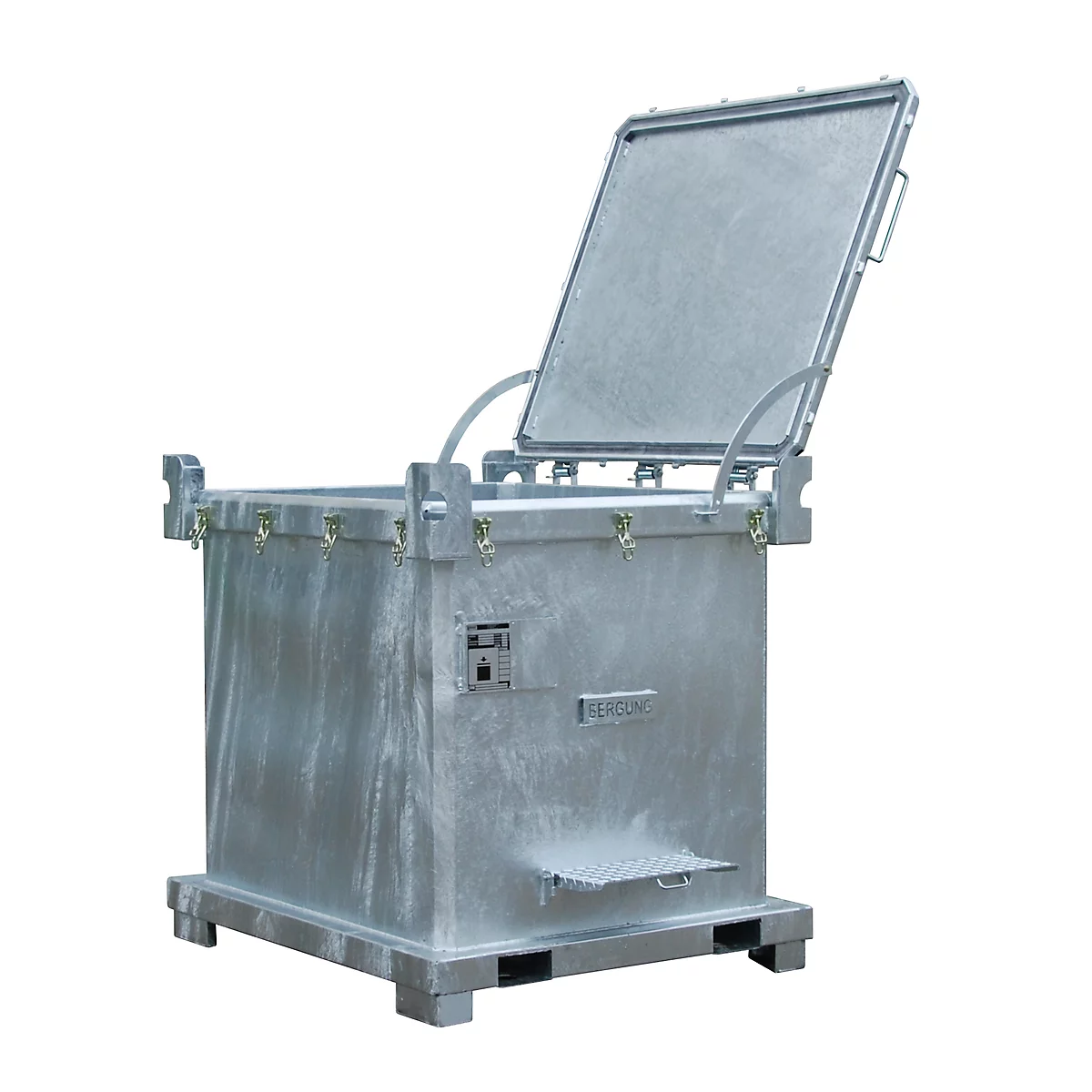 BAUER SAG 2100 grote bergingsverpakkingen, plaatstaal, thermisch verzinkt, afsluitbaar, B 1565 x D 1365 x H 1560 mm