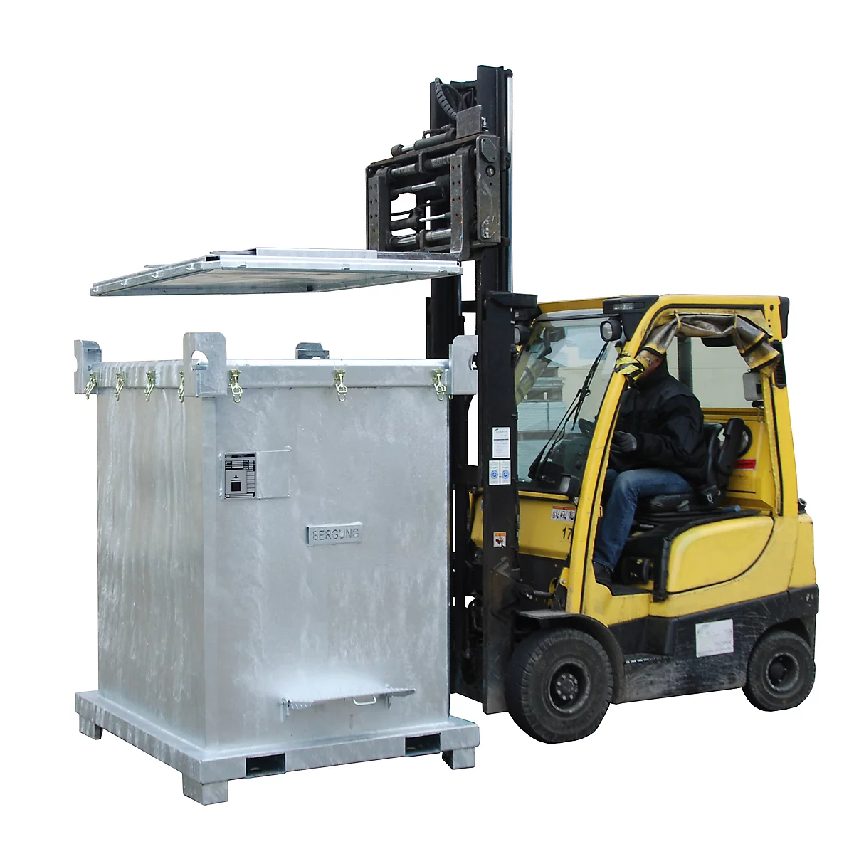 BAUER SAG 2700 grote bergingsverpakkingen, plaatstaal, thermisch verzinkt, afsluitbaar, B 1565 x D 1365 x H 1950 mm