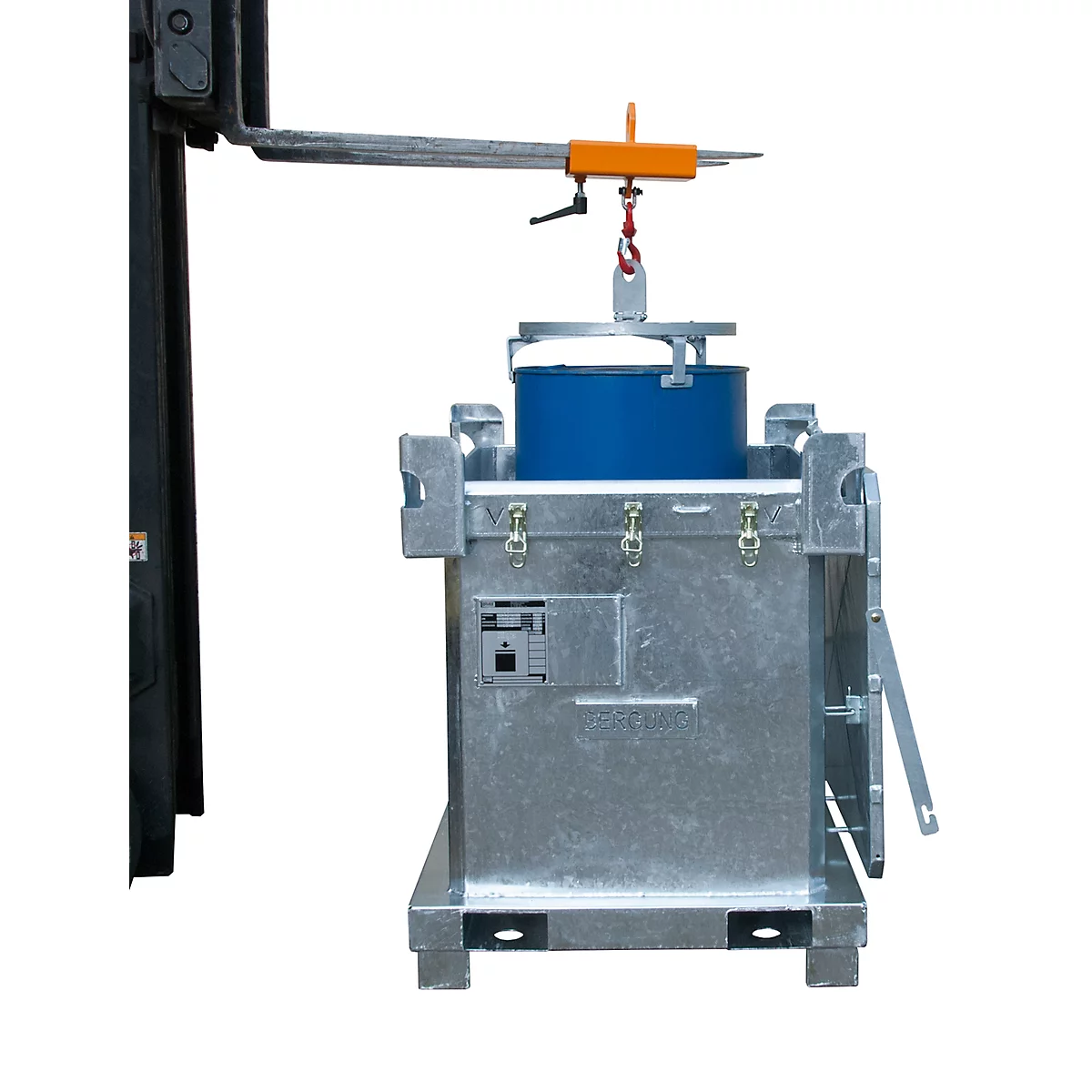 BAUER SAG 800 grote bergingsverpakkingen, plaatstaal, thermisch verzinkt, afsluitbaar, B 1200 x D 1000 x H 1235 mm
