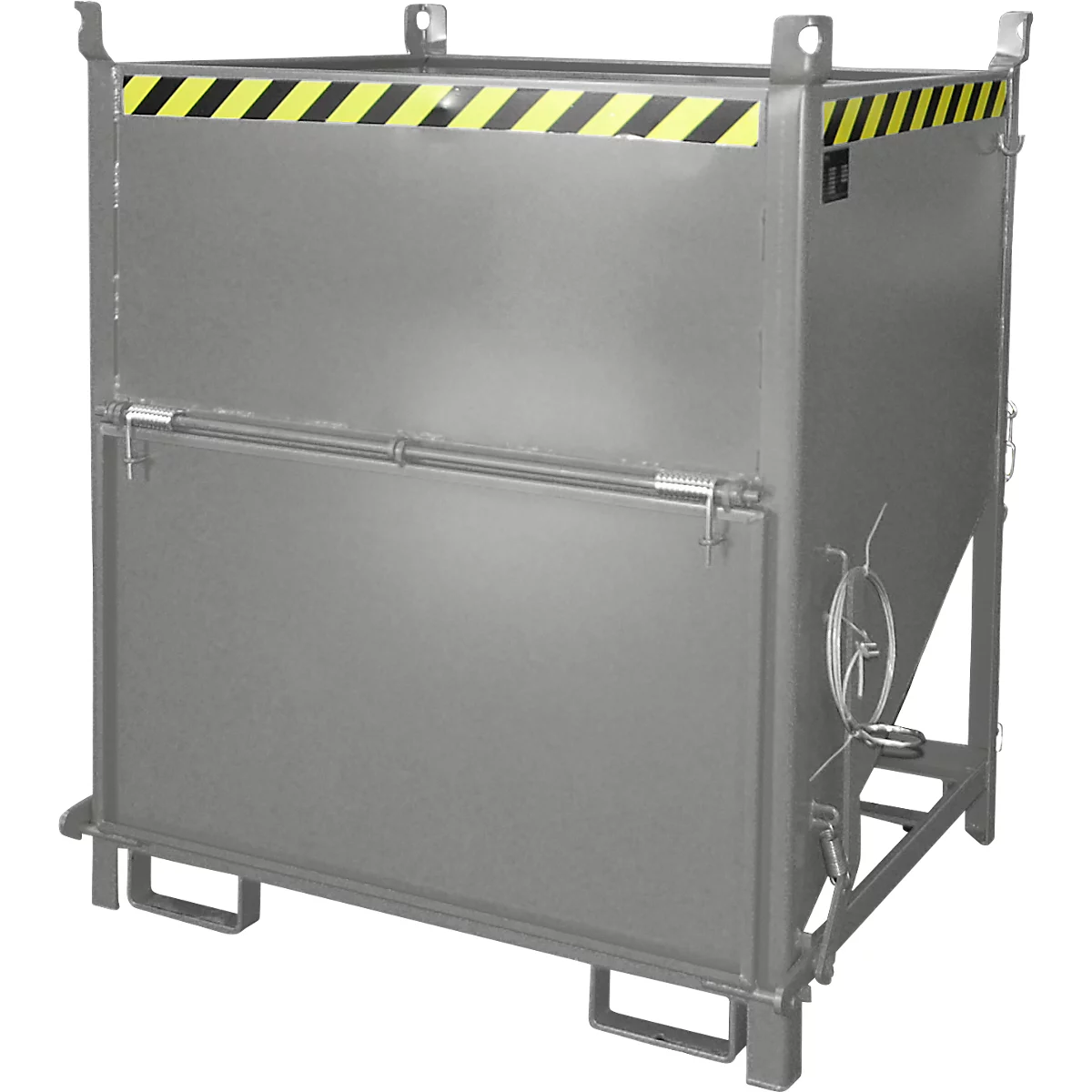 Bauer SGK 100 silocontainer, trekkoord lediging, L 1000 x B 1200 x H 1405 mm, 1 m³, tot 1500 kg, staal, muisgrijs