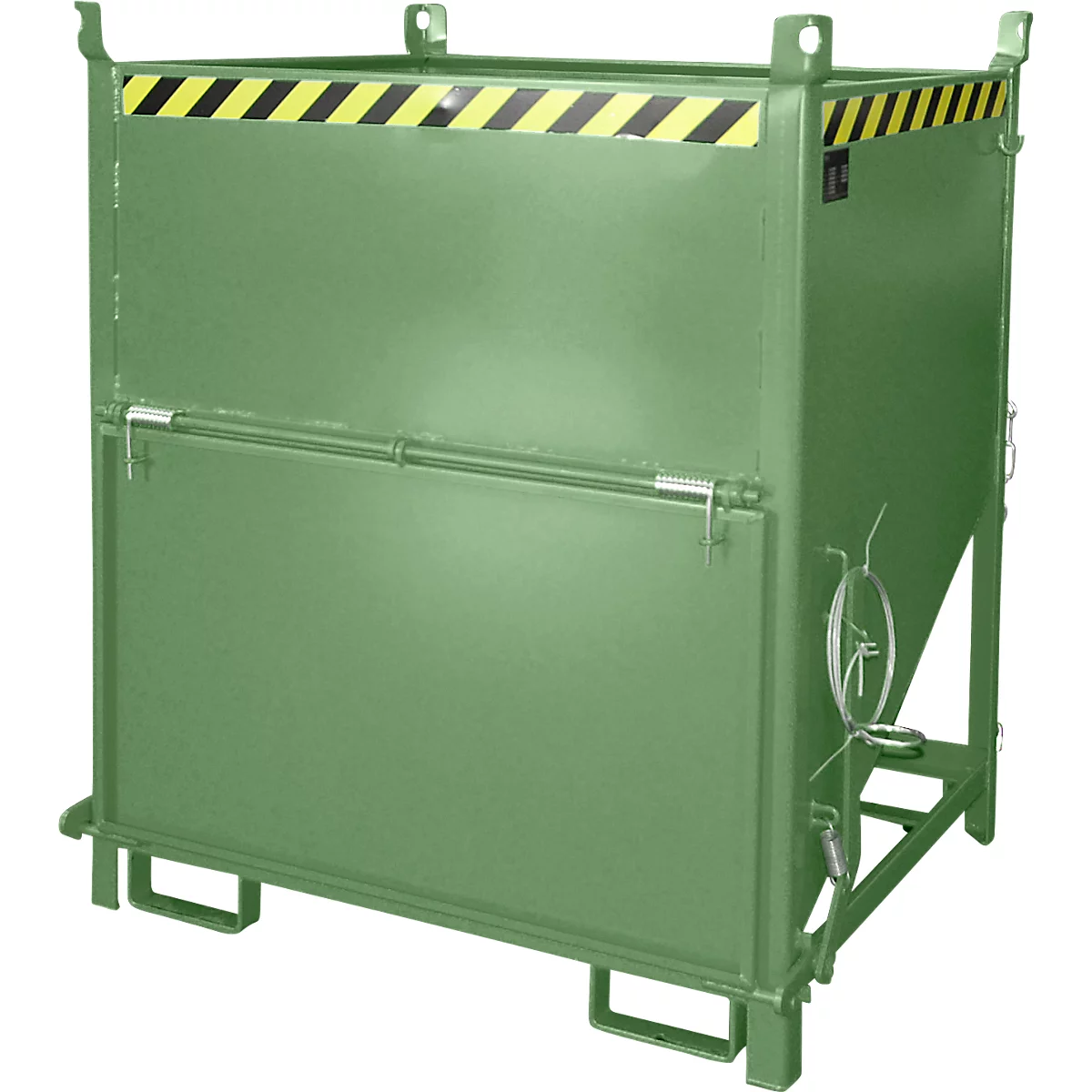 Bauer SGK 100 silocontainer, trekkoord lediging, L 1000 x B 1200 x H 1405 mm, 1 m³, tot 1500 kg, staal, reseda groen