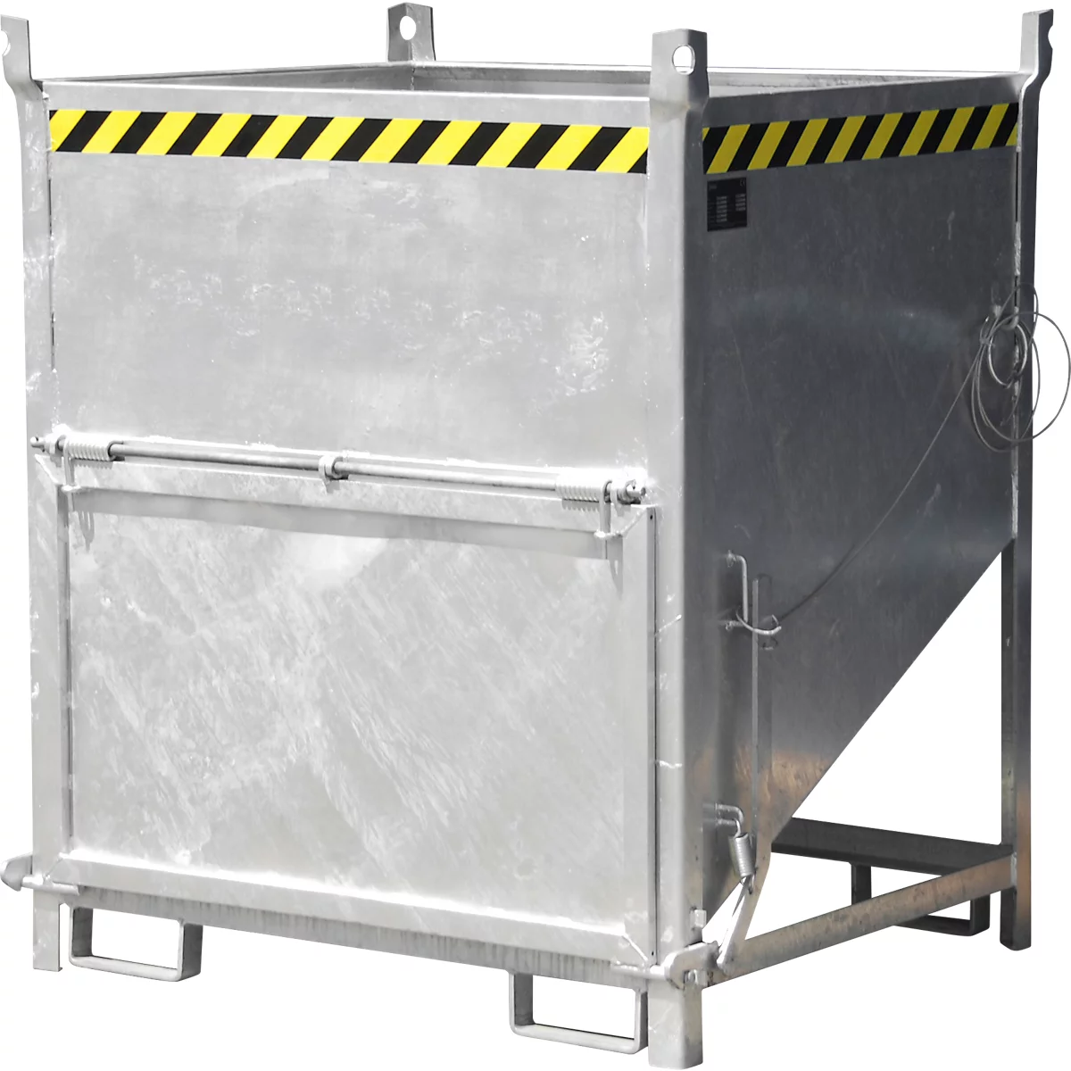 Bauer SGK 100 silocontainer, trekkoord lediging, L 1000 x B 1200 x H 1405 mm, 1 m³, tot 1500 kg, staal, thermisch verzinkt