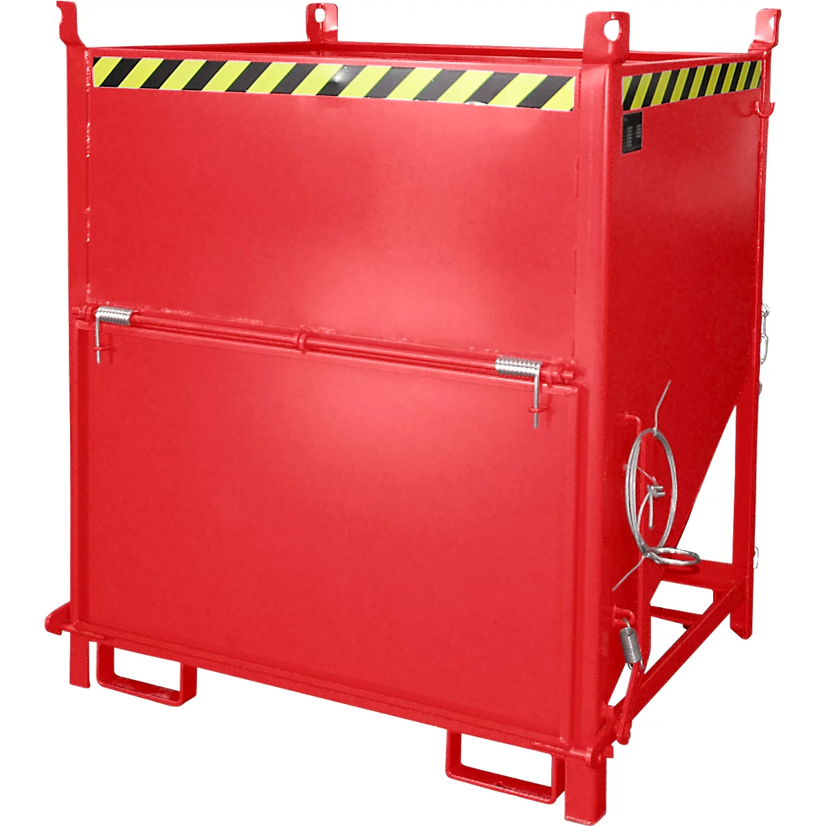 Bauer SGK 100 silocontainer, trekkoord lediging, L 1000 x B 1200 x H 1405 mm, 1 m³, tot 1500 kg, staal, vuurrood