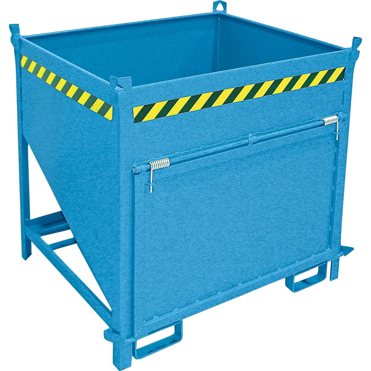 Bauer SGK 75 silocontainer, trekkoord lediging, L 1000 x B 1200 x H 1170 mm, 0,75 m³, tot 1000 kg, staal, lichtblauw