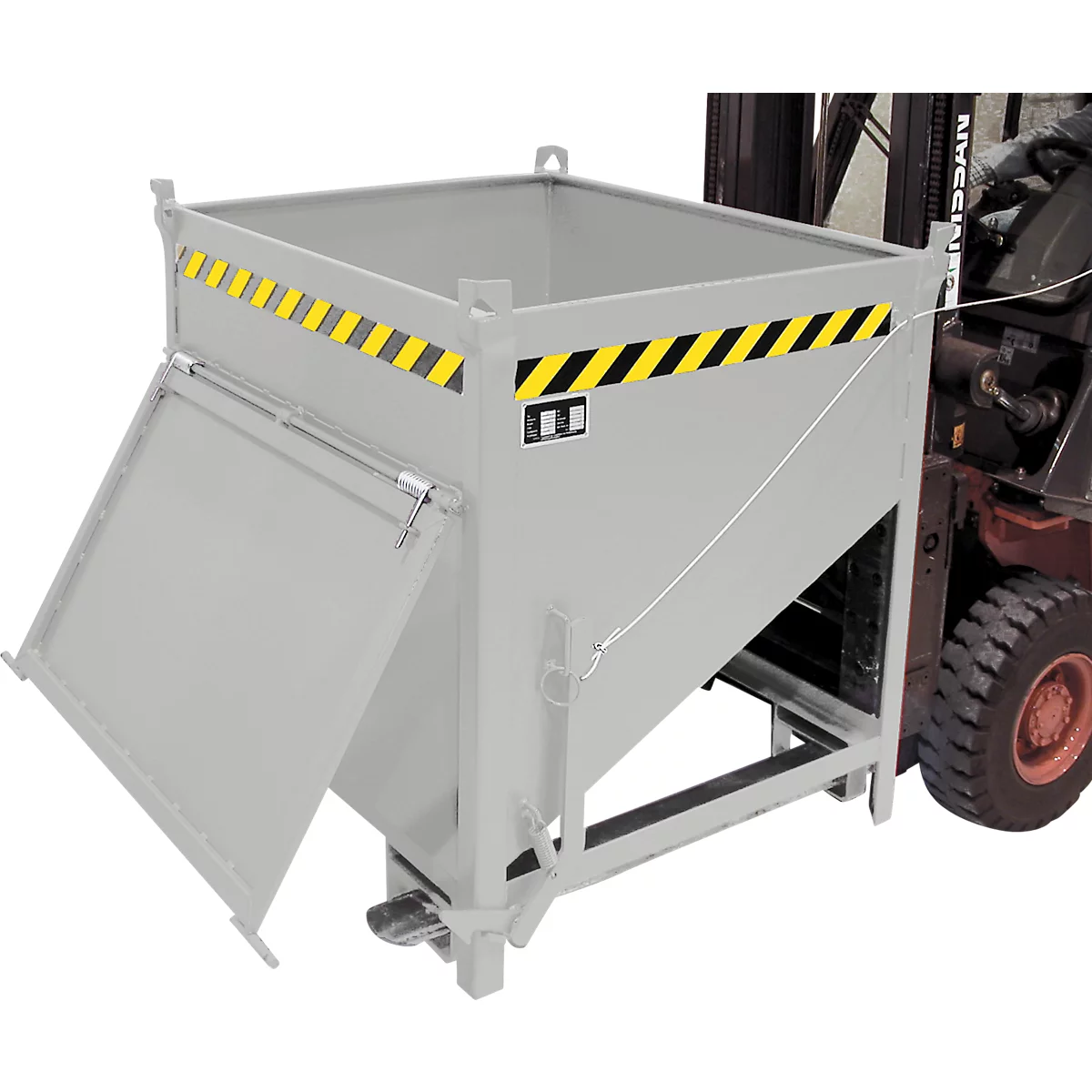 Bauer SGK 75 silocontainer, trekkoord lediging, L 1000 x B 1200 x H 1170 mm, 0,75 m³, tot 1000 kg, staal, thermisch verzinkt