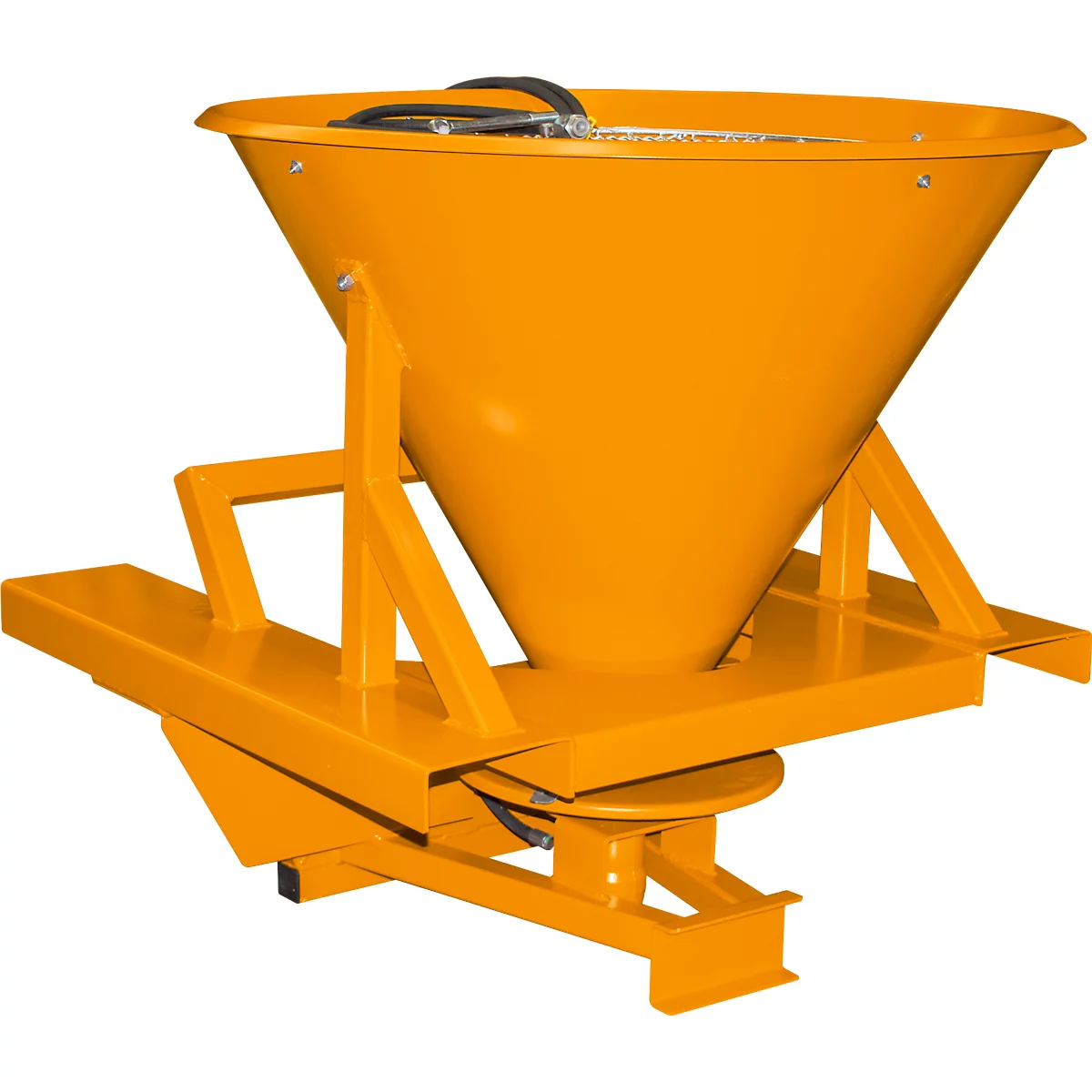 Bauer SH strooier, voor vorkheftruck, strooibreedte tot 9 m, ca. 265 l, tot 500 kg, staal, geel-oranje