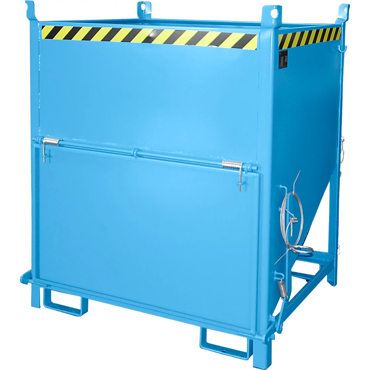 Bauer Silobehälter SGK 100, Zugseil-Entleerung, L 1000 x B 1200 x H 1405 mm, 1 m³, bis 1500 kg, Stahlblech, Lichtblau