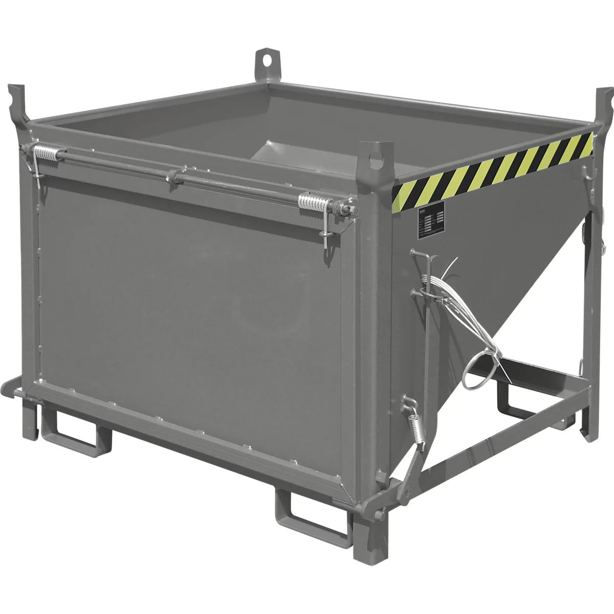 Bauer Silobehälter SGK 50, Zugseil-Entleerung, L 1000 x B 1200 x H 935 mm, 0,5 m³, bis 750 kg, Stahlblech, Mausgrau