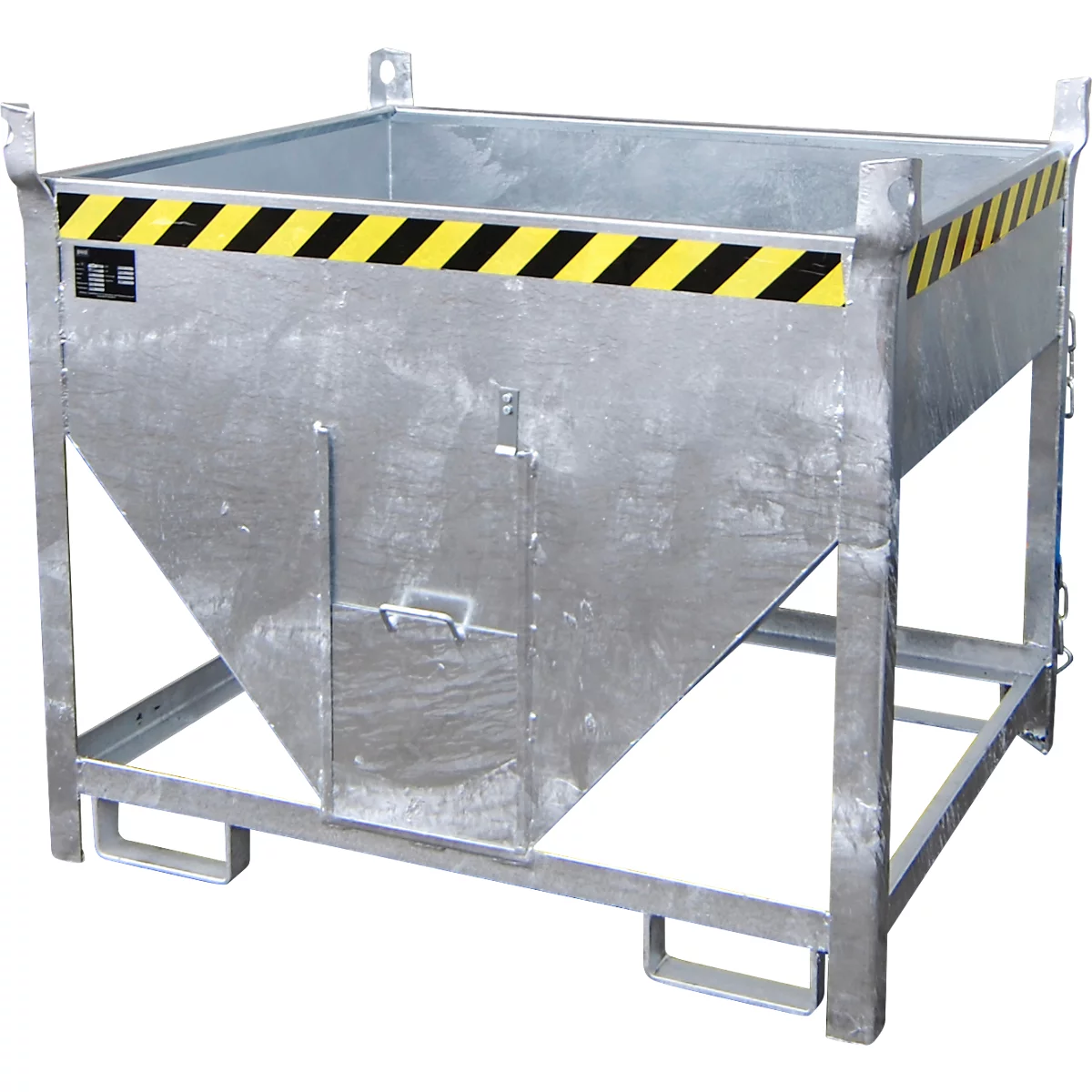 Bauer Silobehälter SGS 50, mit Schieberverschluss, L 1000 x B 1200 x H 1025 mm, 0,5 m³, bis 750 kg, Stahlblech, feuerverzinkt