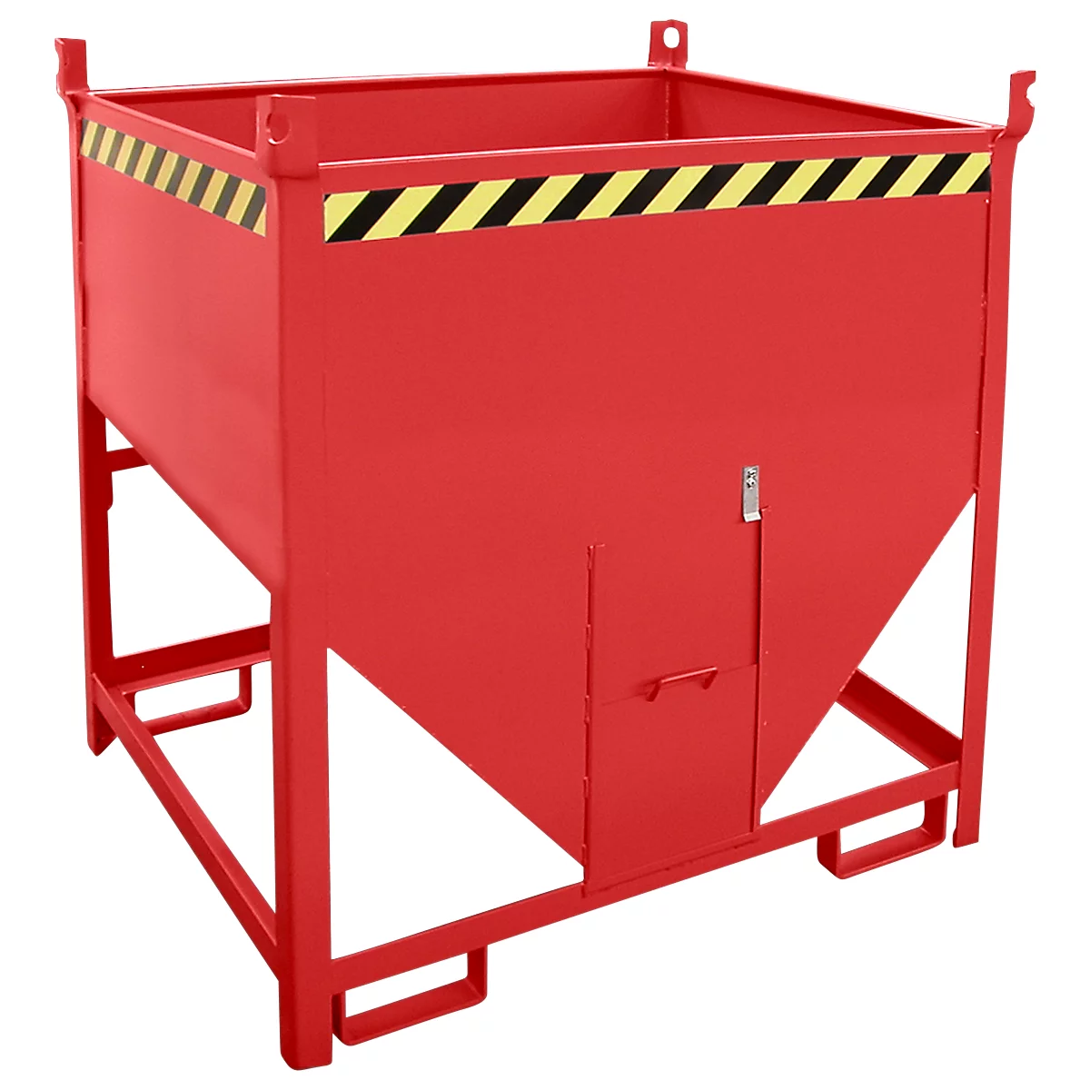 Bauer Silobehälter SGS 75, mit Schieberverschluss, L 1000 x B 1200 x H 1260 mm, 0,75 m³, bis 1000 kg, Stahl, Feuerrot