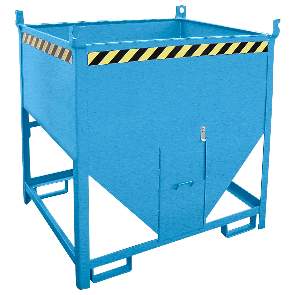 Bauer Silobehälter SGS 75, mit Schieberverschluss, L 1000 x B 1200 x H 1260 mm, 0,75 m³, bis 1000 kg, Stahl, Lichtblau